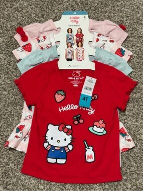 NWT Hello Kitty 4-Pack Graphic Tees-Girls